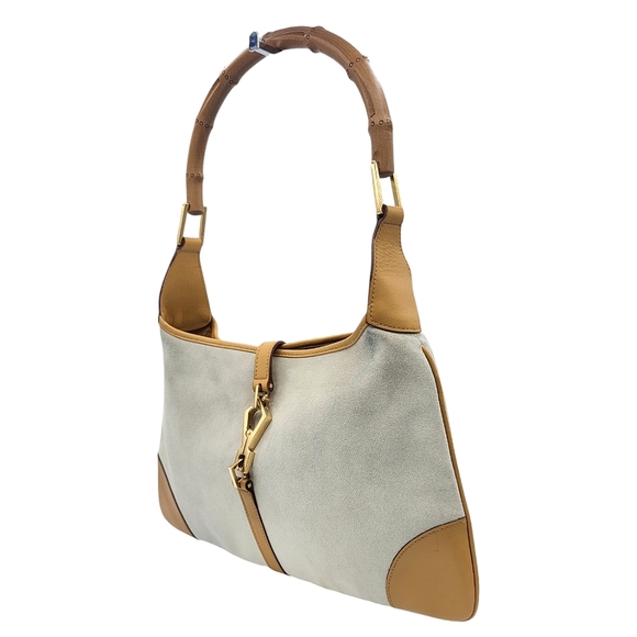 SOLD! Gucci Jackie Hobo Bag with Bamboo Handle Suede Leather - Picture 2 of 15
